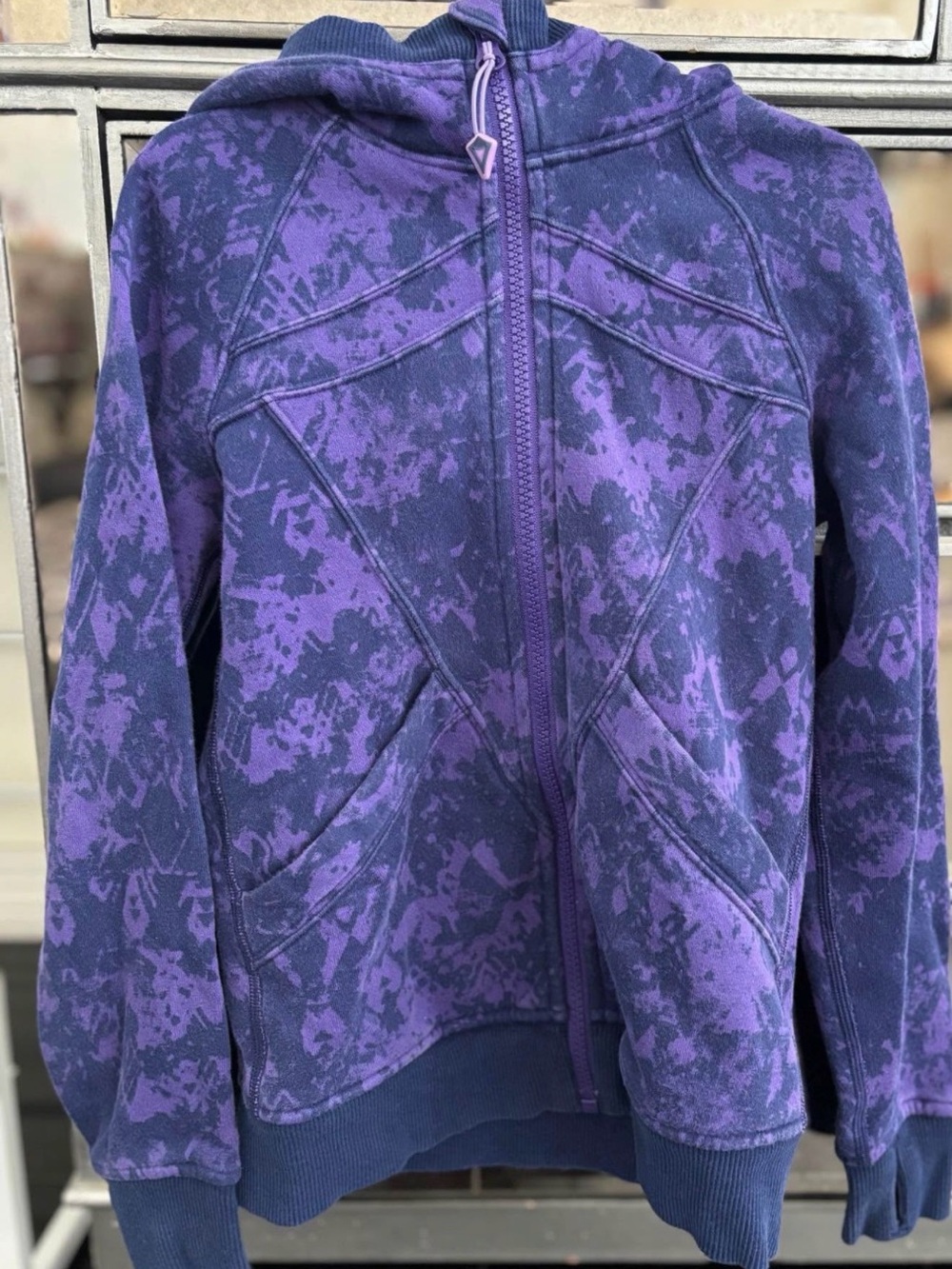 Ivivva Purple Patterned Full-Zip Hoodie Jacket
